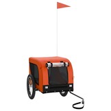 vidaXL Hondenfietstrailer oxford stof en ijzer oranje en zwart