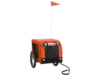 vidaXL Hondenfietstrailer oxford stof en ijzer oranje en zwart