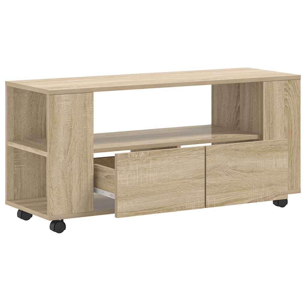 vidaXL Tv-meubel 102x34,5x43 cm bewerkt hout sonoma eikenkleurig