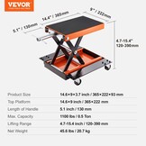VEVOR Motorfietslift, 0,5 ton belastbaar, 120-390 mm motorhefbrug, montagebok, motorfiets, verstelbare motorlift, motorstandaard, garage en buitenruimtes