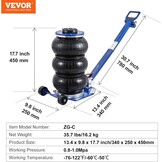 VEVOR Air Jack 3 Ton / 6600 lbs Pneumatische Krik met 6 Stalen Pijpen, tot 45 cm hefhoogte