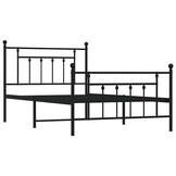 vidaXL Bedframe met hoofd- en voeteneinde metaal zwart 100x200 cm