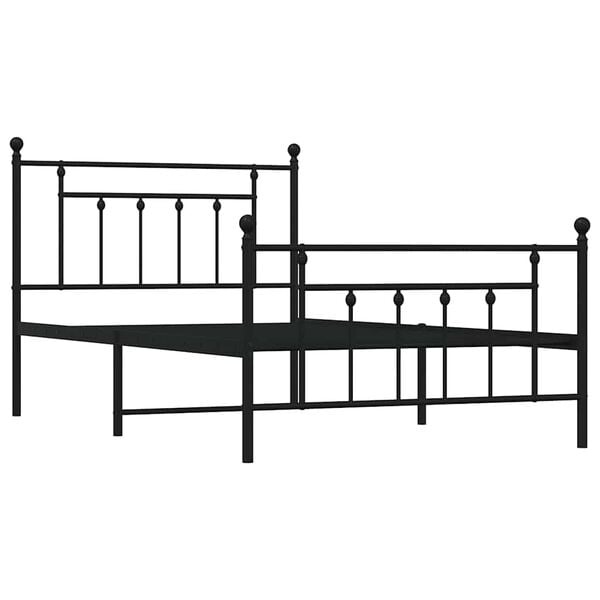 vidaXL Bedframe met hoofd- en voeteneinde metaal zwart 100x200 cm