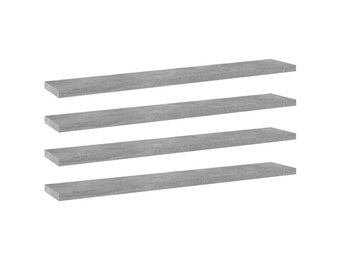 vidaXL Wandschappen 4 st 60x10x1,5 cm bewerkt hout betongrijs