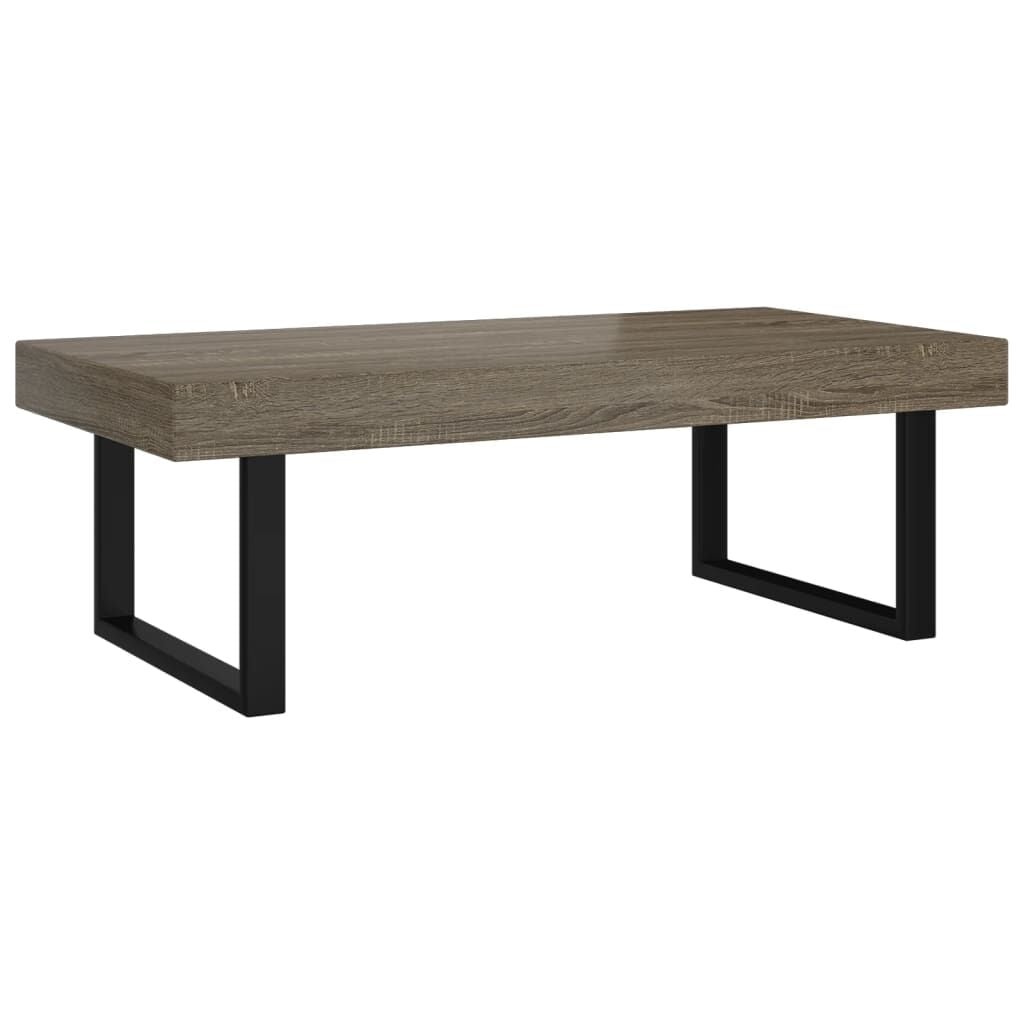 vidaXL Salontafel 120x60x40 cm MDF en ijzer grijs en zwart
