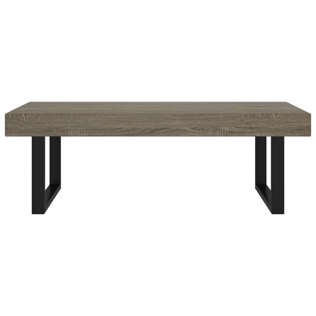 vidaXL Salontafel 120x60x40 cm MDF en ijzer grijs en zwart