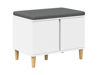 vidaXL Halbank met kussen met opslag Zwart Eiken 60 x 38 x 46 cm