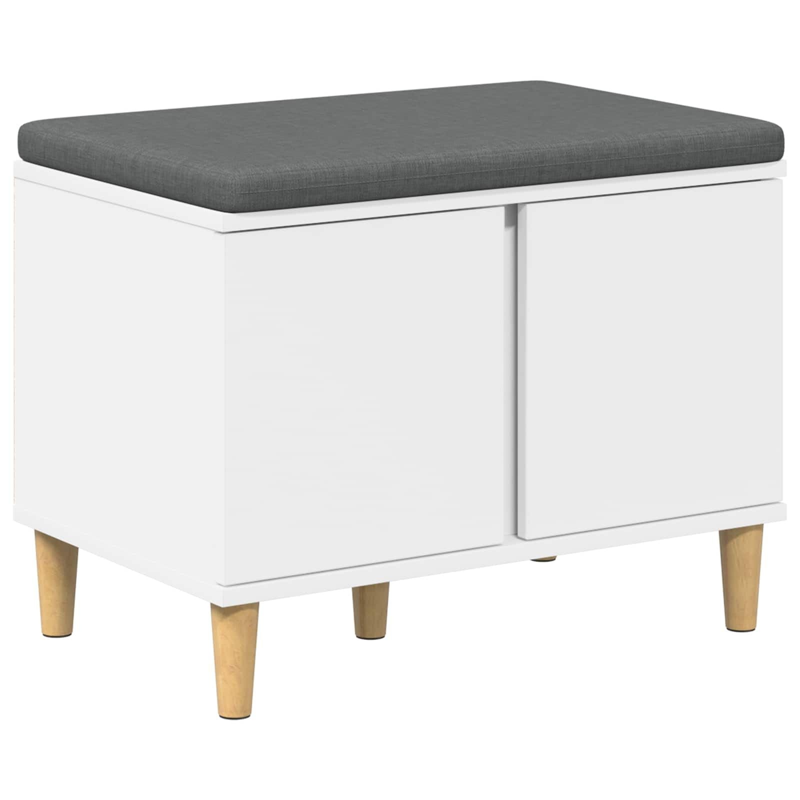 vidaXL Halbank met kussen met opslag Zwart Eiken 60 x 38 x 46 cm