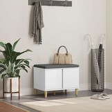 vidaXL Halbank met kussen met opslag Zwart Eiken 60 x 38 x 46 cm