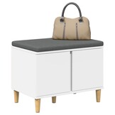 vidaXL Halbank met kussen met opslag Zwart Eiken 60 x 38 x 46 cm