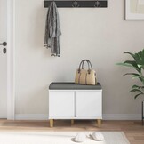 vidaXL Halbank met kussen met opslag Zwart Eiken 60 x 38 x 46 cm