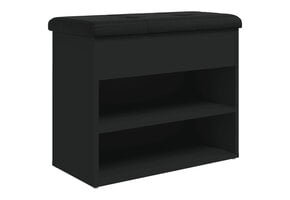VidaXL Schoenenbank (62x32x50 cm) - Zwart Bewerkt Hout | 34% Korting