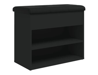 vidaXL Schoenenbankje 62x32x50 cm bewerkt hout zwart