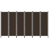 vidaXL Kamerscherm met 6 panelen 300x180 cm bruin