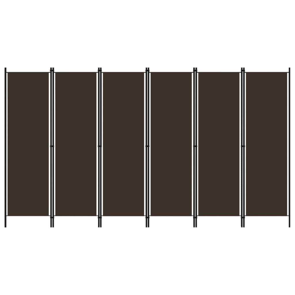vidaXL Kamerscherm met 6 panelen 300x180 cm bruin