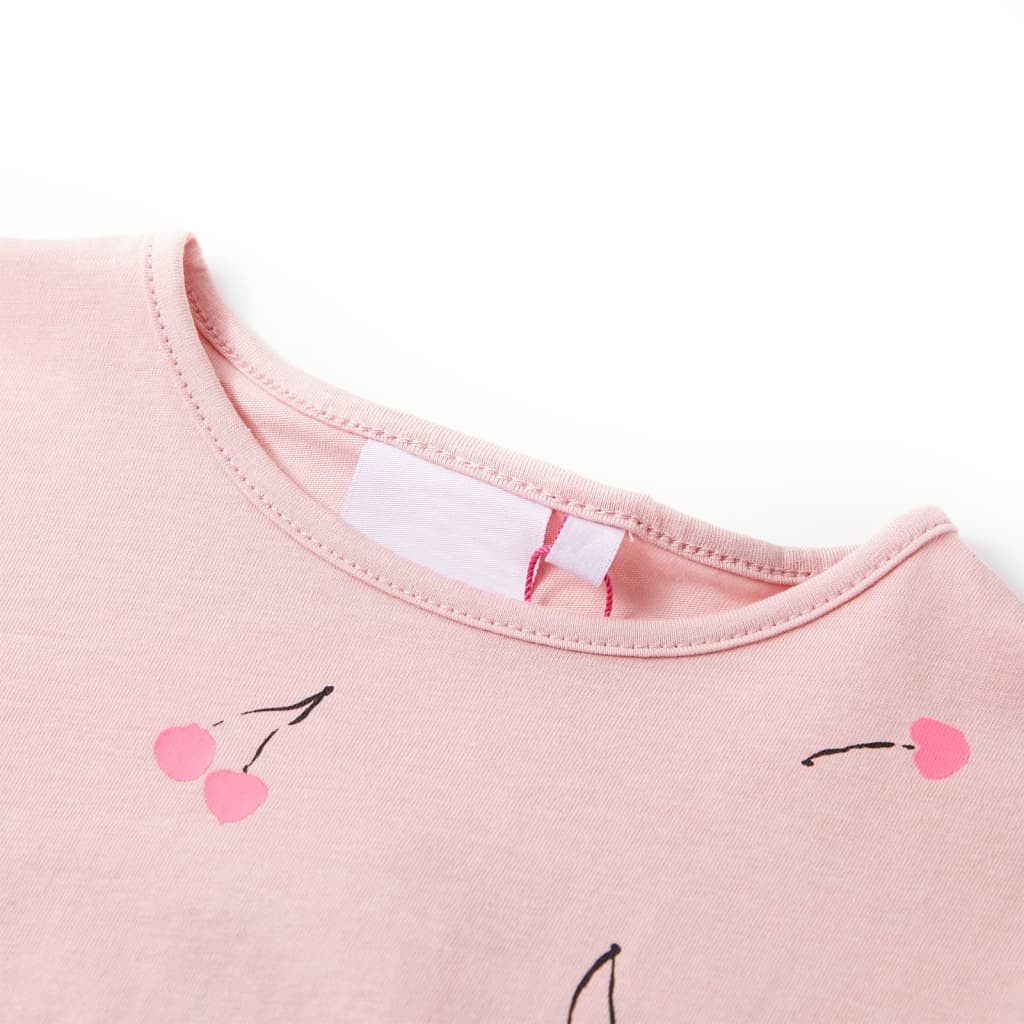 Kindershirt lichtroze met kersenprint - 41% korting!