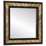 vidaXL Spiegel Zwart en Bruin 50 x 2 x 50 cm Massief Hout Acacia