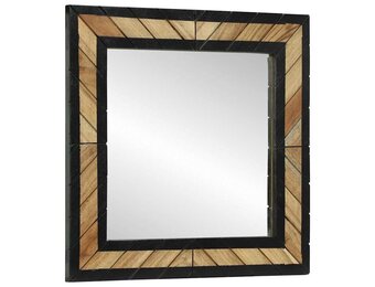 vidaXL Spiegel Zwart en Bruin 50 x 2 x 50 cm Massief Hout Acacia