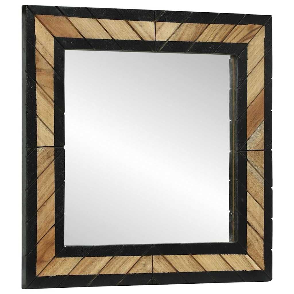 vidaXL Spiegel Zwart en Bruin 50 x 2 x 50 cm Massief Hout Acacia