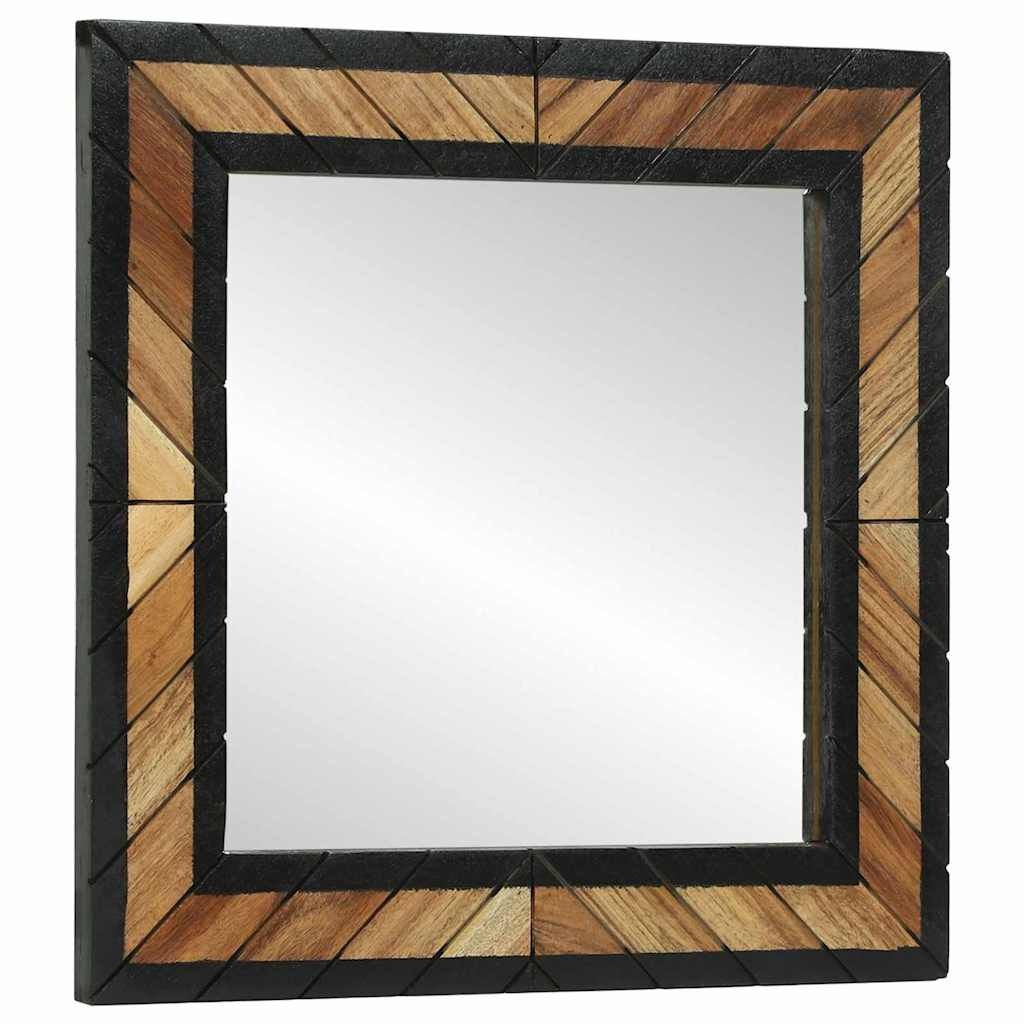 vidaXL Spiegel Zwart en Bruin 50 x 2 x 50 cm Massief Hout Acacia
