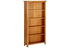 vidaXL Boekenkast 5 schappen 70x22x140 cm Massief Eikenhout - 55% Korting!