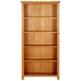 vidaXL Boekenkast met 5 schappen 70x22x140 cm massief eikenhout