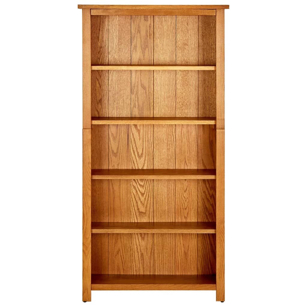 vidaXL Boekenkast met 5 schappen 70x22x140 cm massief eikenhout