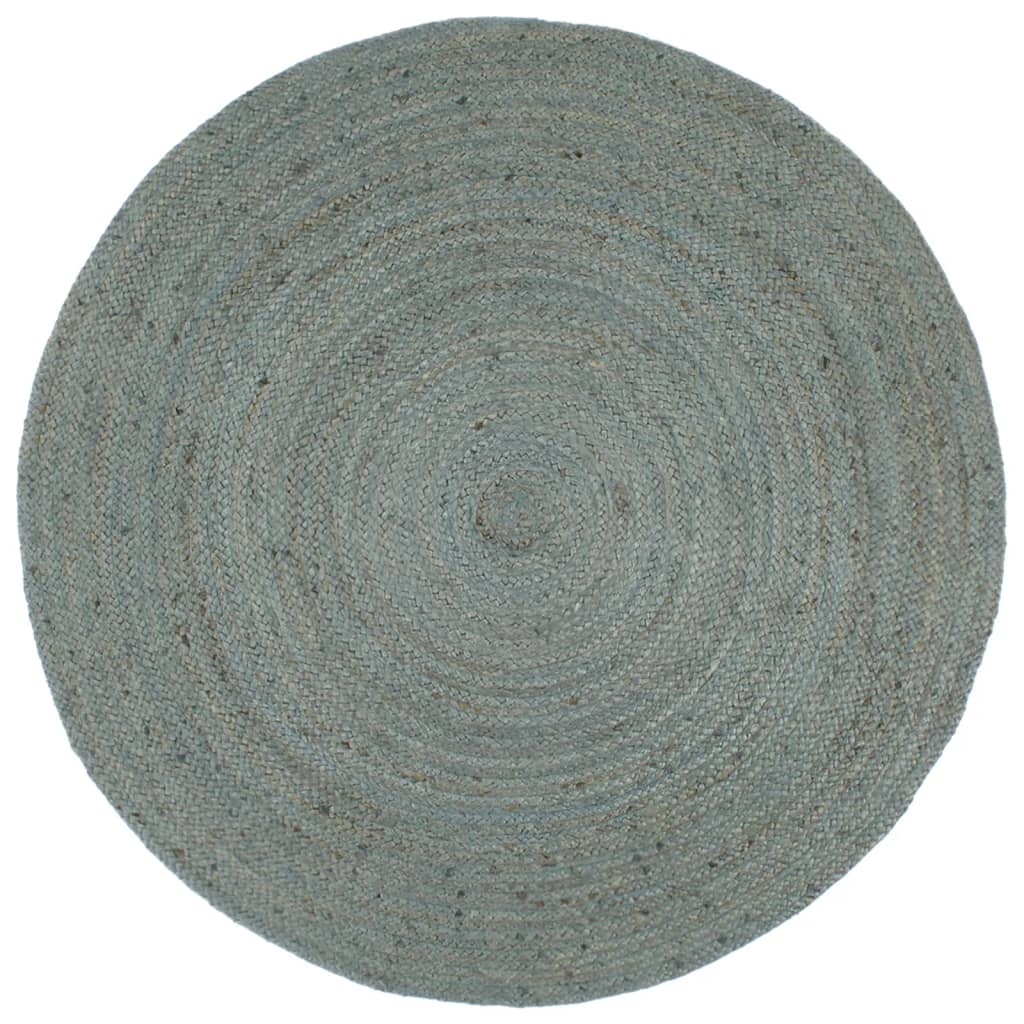 vidaXL Vloerkleed handgemaakt rond 240 cm jute olijfgroen