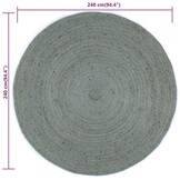 vidaXL Vloerkleed handgemaakt rond 240 cm jute olijfgroen
