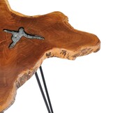 vidaXL Salontafel 70x45 cm massief teakhout en polyresin
