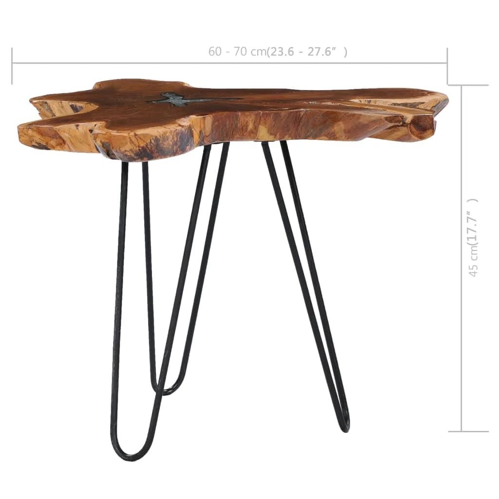 vidaXL Salontafel 70x45 cm massief teakhout en polyresin