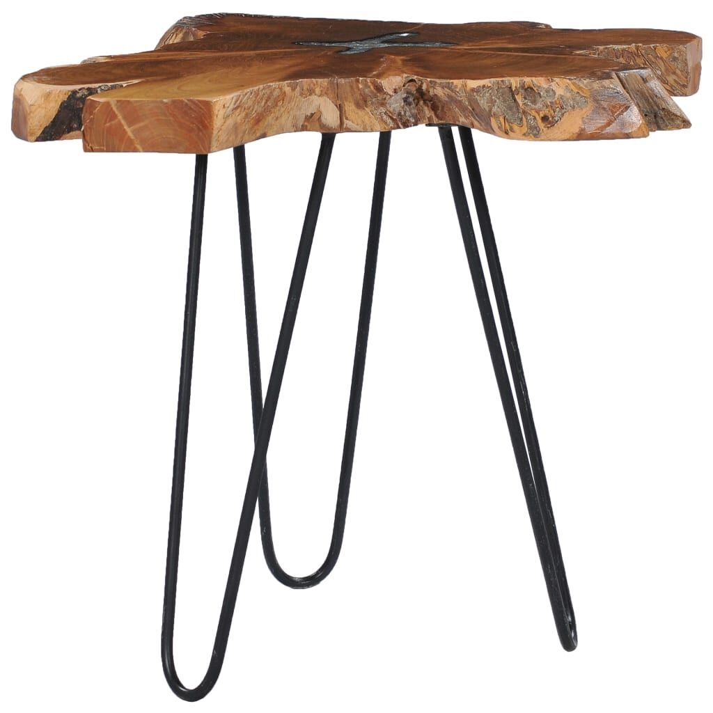 vidaXL Salontafel 70x45 cm massief teakhout en polyresin