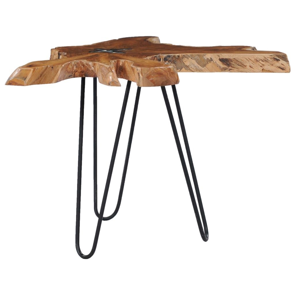 vidaXL Salontafel 70x45 cm massief teakhout en polyresin