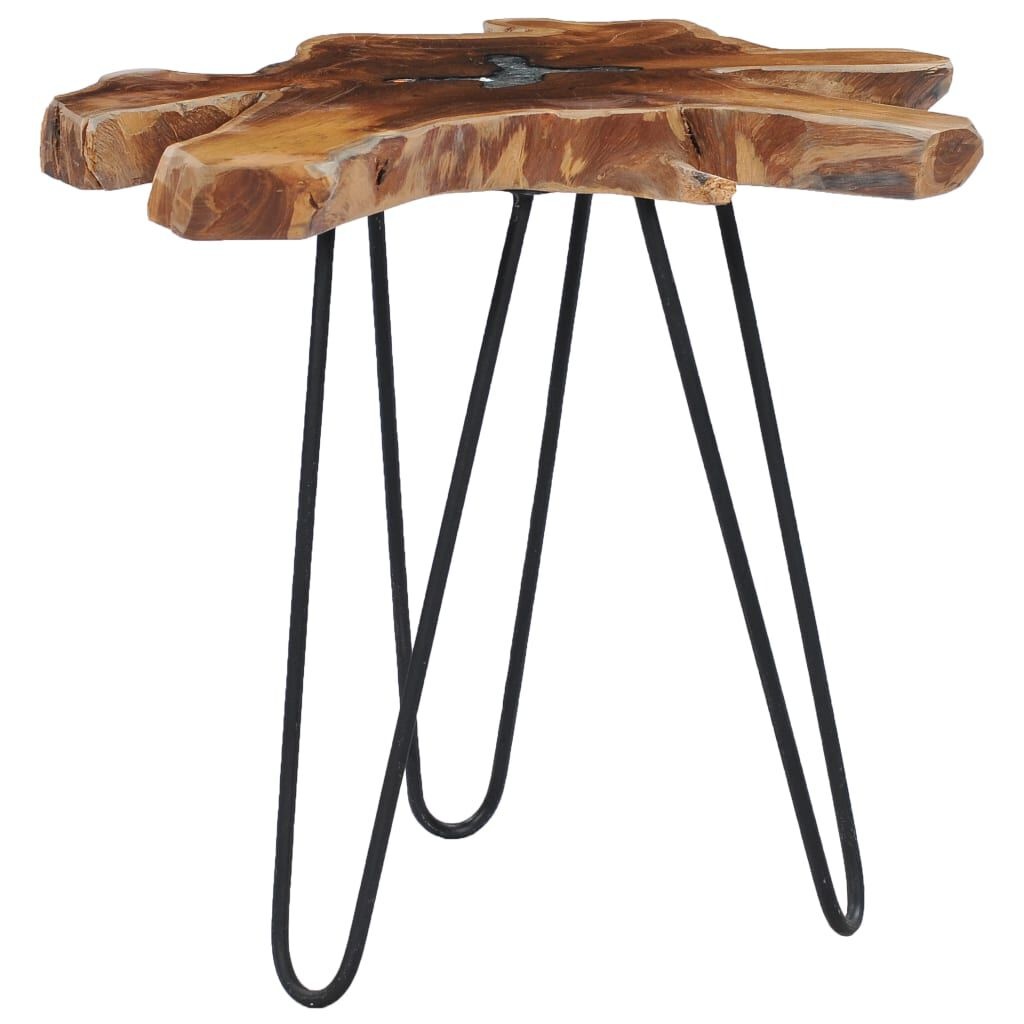 vidaXL Salontafel 70x45 cm massief teakhout en polyresin