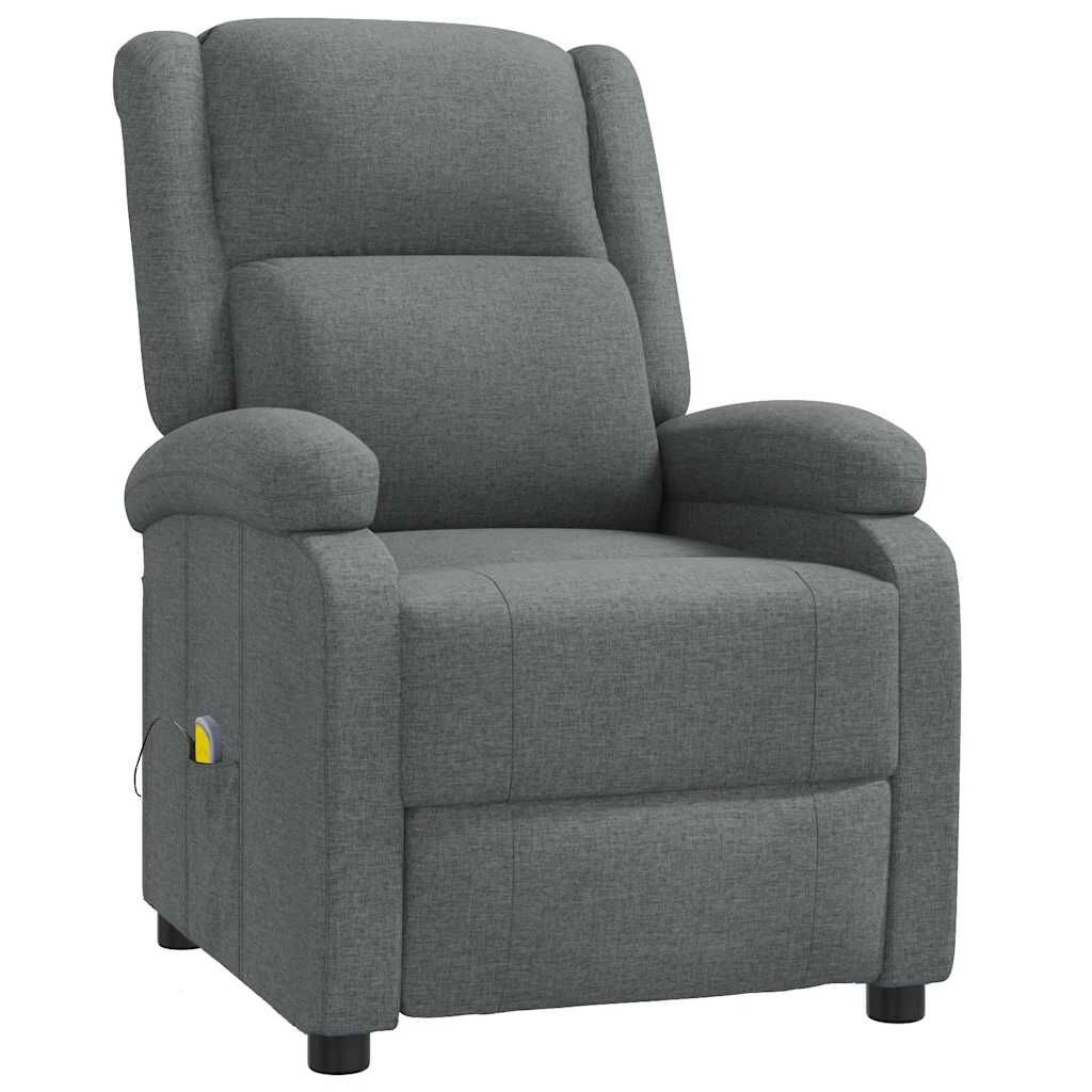 vidaXL Relaxfauteuil met Massage - Stof Donkergrijs (35% Korting!)