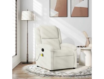 vidaXL Massagestoel Fluweel Crème - 35% Korting!