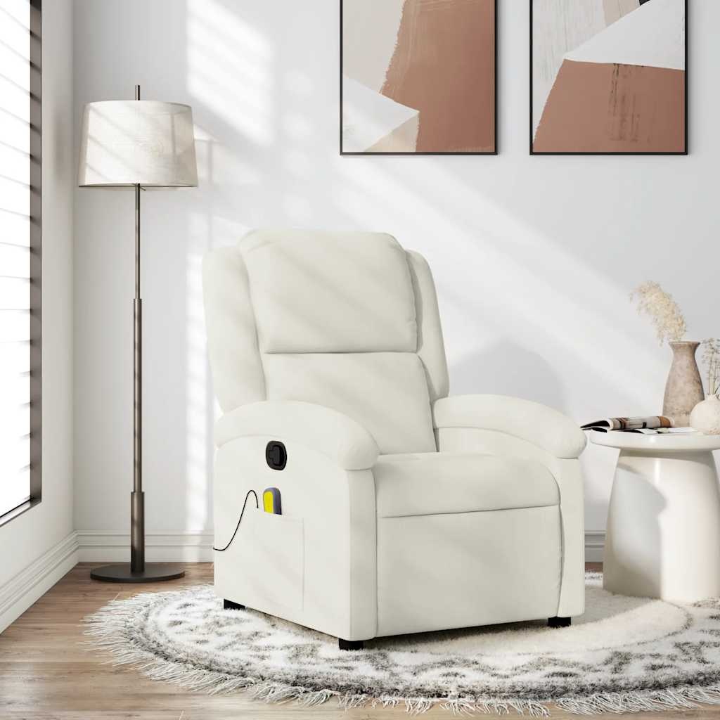 vidaXL Massagestoel Fluweel Crème - 35% Korting!