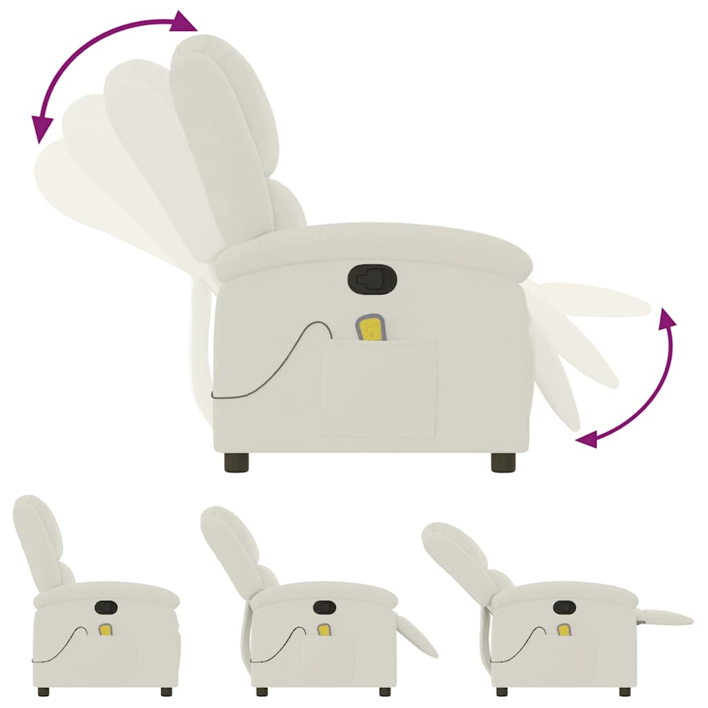 vidaXL Massagestoel Fluweel Crème - 35% Korting!