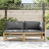 vidaXL Bamboe Loungeset (Donkergrijs, 41% Korting)
