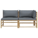 vidaXL Bamboe Loungeset (Donkergrijs, 41% Korting)