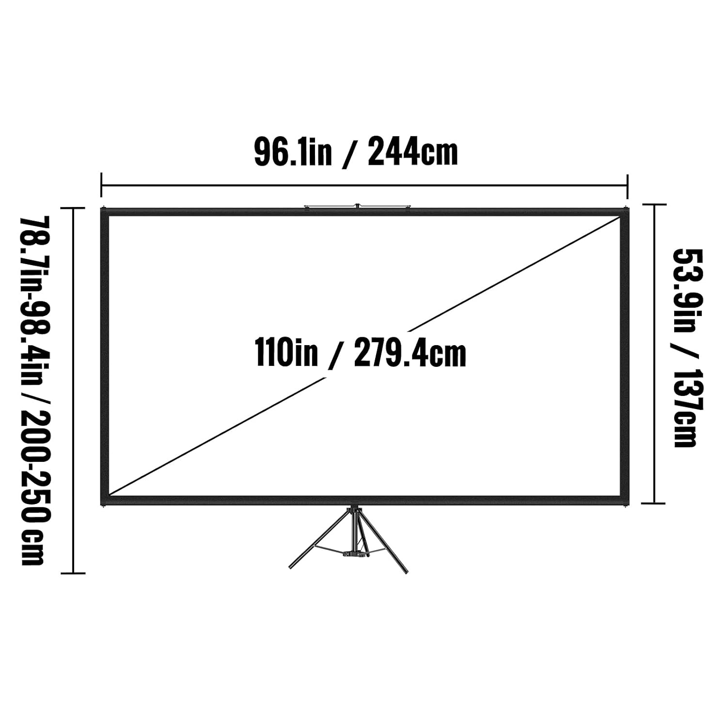 110" Projectiescherm met Statief | 4K HD | 33% Korting
