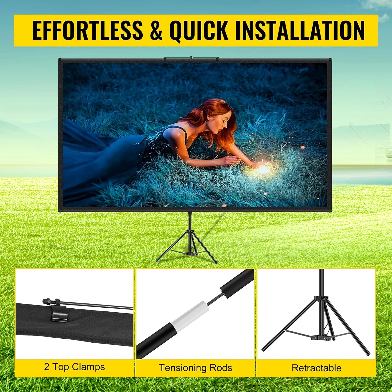 110" Projectiescherm met Statief | 4K HD | 33% Korting