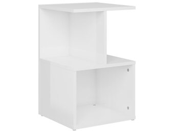 vidaXL Nachtkastje 35x35x55 cm bewerkt hout hoogglans wit