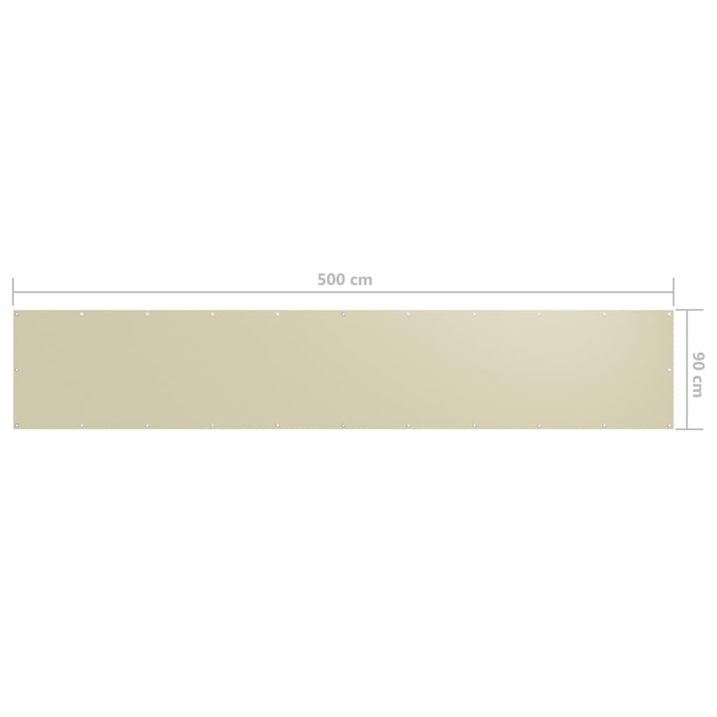 vidaXL Balkonscherm 90x500 cm Crème - 33% Korting!