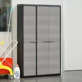 vidaXL Tuinkast met 4 schappen zwart en grijs