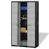 vidaXL Tuinkast met 4 schappen zwart en grijs