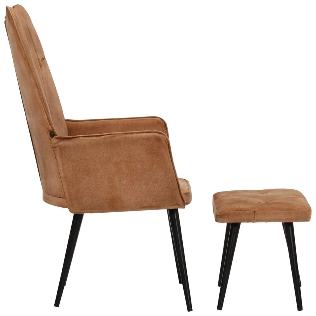 VidaXL Fauteuil met Voetensteun Canvas Bruin - 42% Korting!