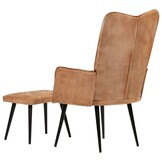 VidaXL Fauteuil met Voetensteun Canvas Bruin - 42% Korting!