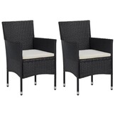 VidaXL Tuinstoelen Poly Rattan Zwart - 48% Korting