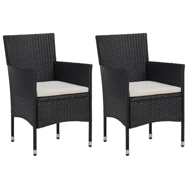 VidaXL Tuinstoelen Poly Rattan Zwart - 48% Korting